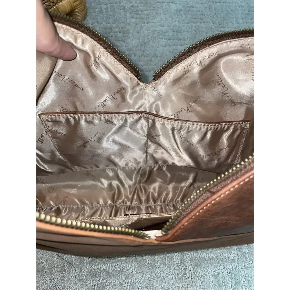 NWoT Simply Noelle Hobo Bag Brown Suede Faux Leather Colorblock Shoulder Boho